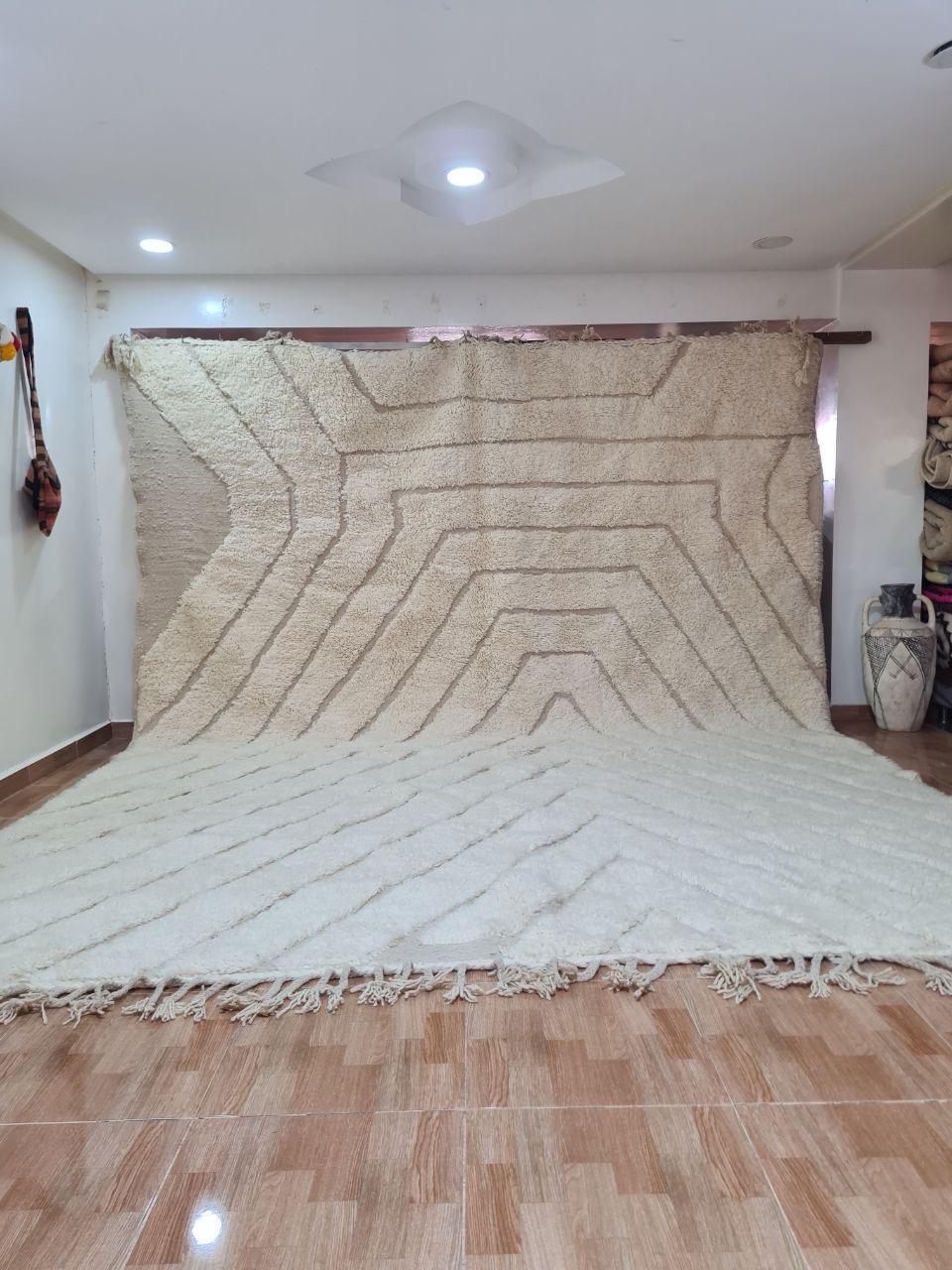 White Namrah Marokkaans handgemaakt tapijt150 cm x 100 cm